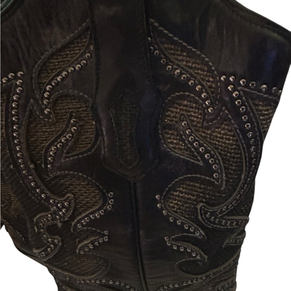 Corral Women's Inlay Western Boot Snip Toe - A3859 Size 7.5 Studded Black Brown - Picture 6 of 16